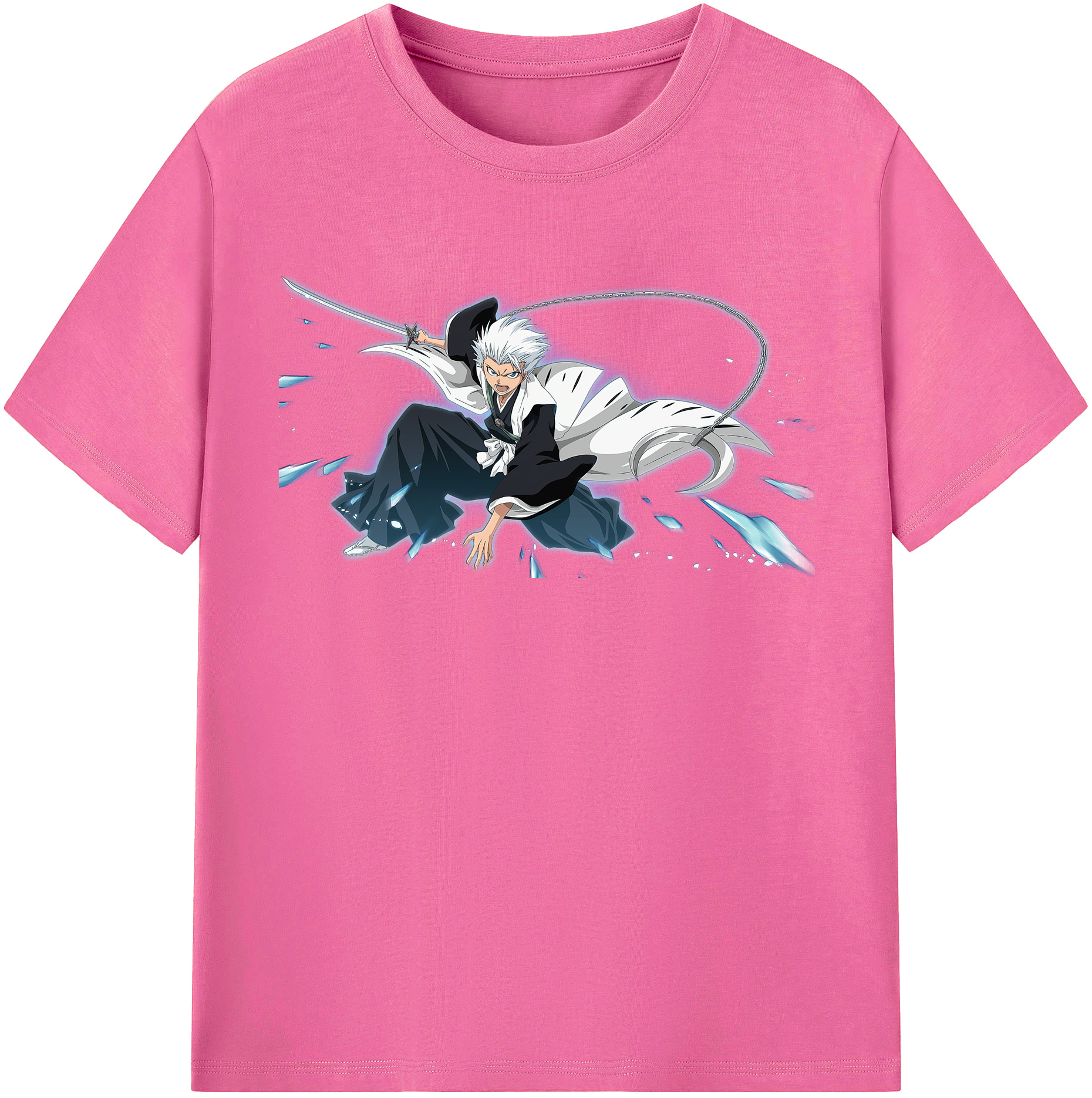 （画像用） ブリーチ 日番谷冬獅郎（ひつがや とうしろう） BLEACH Hitsugaya Toushirou レディースカジュアルプリントTシャツ（綿100％）